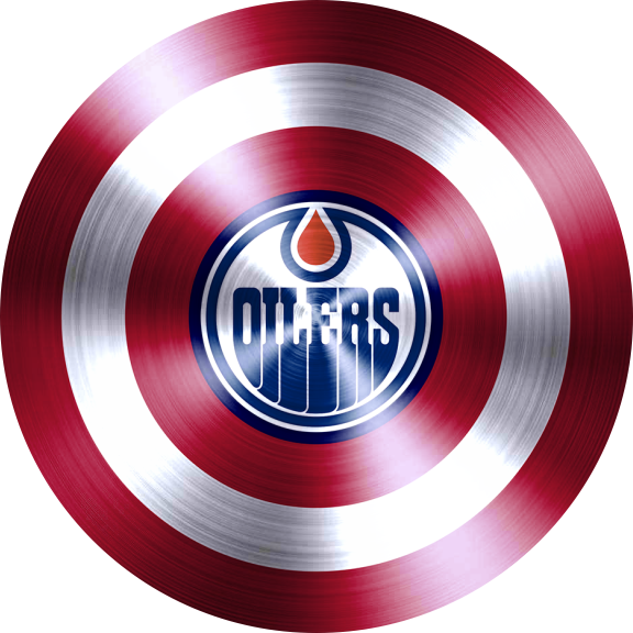 Captain American Shield With Edmonton Oilers Logo vinyl decal